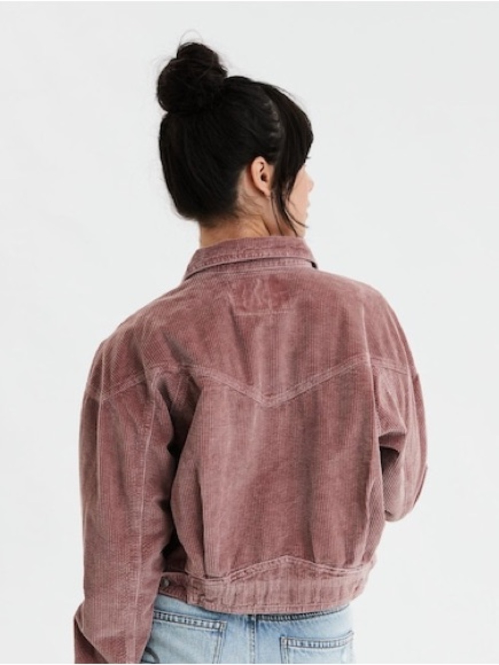 AMERICAN EAGLE WOMEN BROWN CORDUROY TRUCKER JACKET Size M - Picture 4 of 8